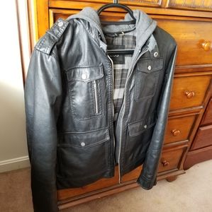 Guess Men's Hooded Motorcycle Jacket
